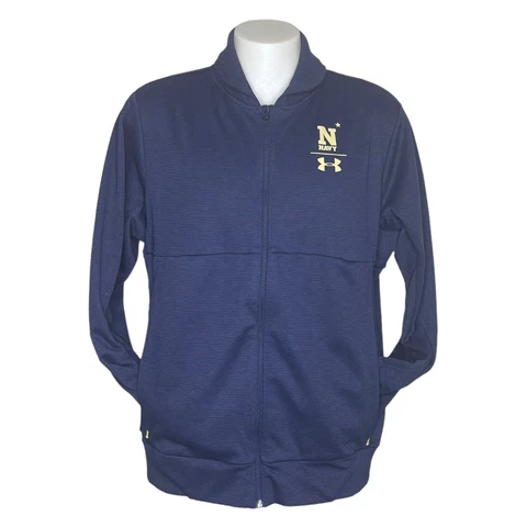 Navy Midshipmen Jacket XXL Under Armour Loose Coldgear Pockets Full Zip Vented Cover