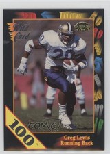 1991 Wild Card Draft 100 Stripe Greg Lewis #68 Rookie RC