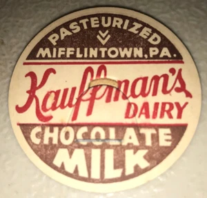 (10) Vintage Kauffman Chocolate Milk Cap Miffintown PA - Picture 1 of 2