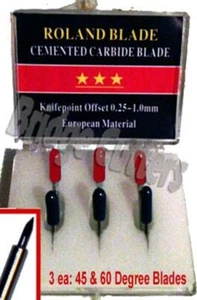 6-Pack Roland Type Replacement Carbide Blade Set 45 + 60 deg - Picture 1 of 2