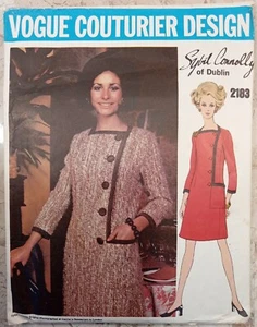 Vestido VOGUE Sybil Connolly Dublin 2183 Couturier De Colección Años 60 Patrón de Costura SIN CORTAR 16 - Imagen 1 de 6