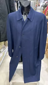 GIANGIACOMO SOLERI cappotto in lana usato uomo man Tg 52 blu XYE324L - Imagen 1 de 7