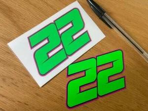 Jason O'Halloran Race Number 22 - 2022 (Small Pair) - UK Seller - Picture 1 of 1