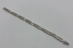 "Brazalete de eslabones de barra de plata de ley .925 vintage unisex 7,5"" 12,8 gramos" - Imagen 1 de 3