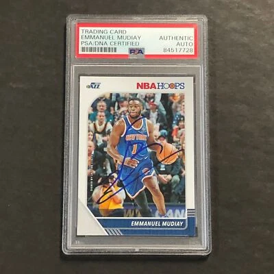 2019-20 Panini NBA Hoops #124 Emmanuel Mudiay Signed Card AUTO PSA Slabbed Jazz - Image 1 of 2