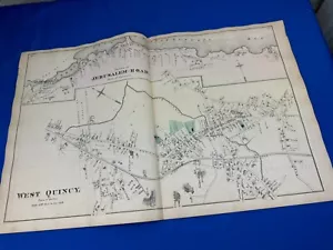 West Quincy 1876, mapa de MA y carretera de Jerusalén, negocios, residentes, histórico - Imagen 1 de 19