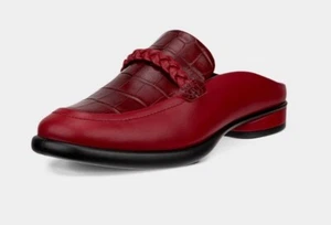 Ecco Esculpido Lx Mujer Cuero Rojo Mula Talla 40 EE. UU. 9 9,5 NUEVO Pop De Color - Imagen 1 de 9