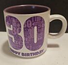 HALLMARK 30 YEARS HAPPY BIRTHDAY CERAMIC COFFEE MUG CUP PURPLE (M25)