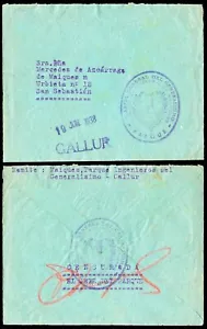España - Guerra Civil - Franquicia - 1938 - Sobre con marca "Gallur 19/6/1938" + - Picture 1 of 1