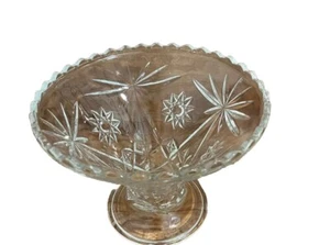 Soporte perforador vintage Anchor Hocking EAPC ESTRELLA DE DAVID vidrio transparente 63/4" de alto - Imagen 1 de 4