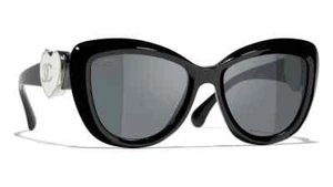 Gafas de sol Chanel 5517-A C501/S4 para mujer negras con corazón blanco/gris 54 x 18 x 140 - Imagen 1 de 6