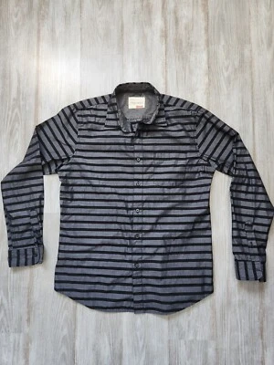 Sovereign Code Gray Black Stripe Button Down Long Sleeve Shirt Size Medium - Image 1 of 4