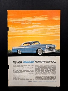 Publicidad impresa 1956, Chrysler Windsor Newport, "Power Style" corazón de león, V8 - Imagen 1 de 1