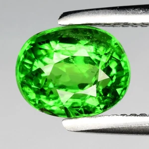 💎 Granate tsavorita verde impactante natural ovalado de 0,94 quilates 6x4,8 mm - Gema de Tanzania - Imagen 1 de 4