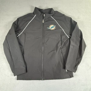 NFL Pro Line Miami Dolphins Jacket Black Large Full Zip - Picture 1 of 6