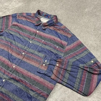 Camisa Scotch Soda Para Hombres 2XL Abotonada Manga con Pestaña Enrollable Multicolor Algodón a Rayas Foto 1 de 4