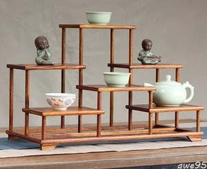 Chinese Hua Li Wood Display Stand Shelf Statue Craft Bonsai Organizer Holder - Picture 1 of 7