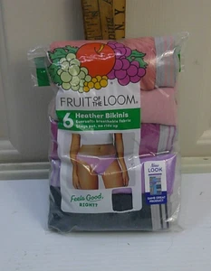 Fruit Of The Loom Assorted Heather Bikinis 5 Pack Size 9 (2XL) - Picture 1 of 2