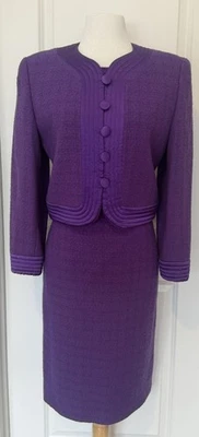 Valentino Miss V Purple Wool Blend Dress/ Jacket Suit Sz 42/8~Made In Italy~ - Image 1 of 4