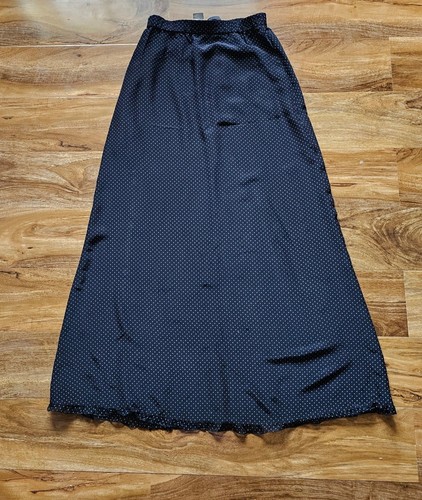 Maxi gonna Moschino vintage anni 90 seta a pois vita alta taglia 8 UK