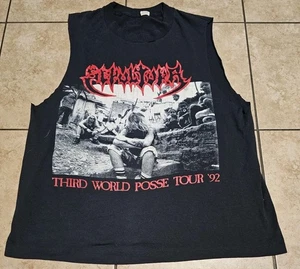 Vintage Selpetura Third World Posse Tour 1992 Chopped Distress T Shirt Large - Picture 1 of 4