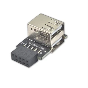 9Pin to 2 Ports USB 2.0 Dual USB A 9Pin Female Adapter Motherboard Converter - Zdjęcie 1 z 16
