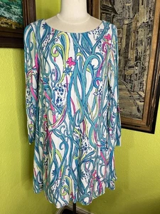 Lilly Pulitzer Colette Giraffe Shift Dress S Coastal Resort Preppy Beachcore - Picture 1 of 4
