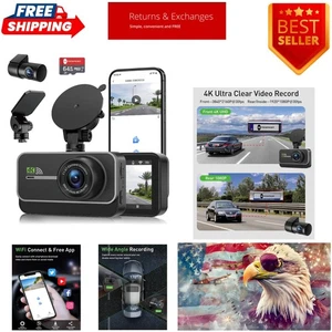 Dash Cam 4K Anteriore e Posteriore con Rilevamento Automatico Incidenti - Peace of Mind - Foto 1 di 10