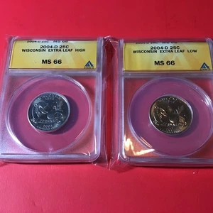 Set Wisconsin Extra High/Low Error Quarters ANACS MS 66 - Picture 1 of 6