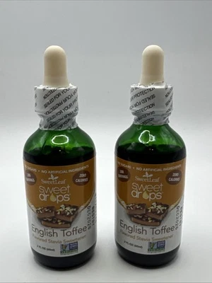 2x SweetLeaf Sweet Drops English Toffee Stevia Sweetener 2oz Bottle Exp12/26 - Image 1 of 4