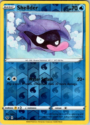 Shellder Reverse Holo 040/202 SWSH01: Sword & Shield Base Set Common - NM - Image 1 of 2
