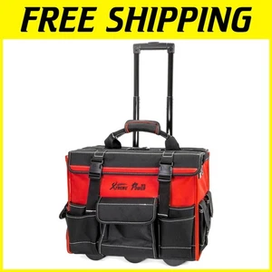Heavy-Duty 18-Inch Rolling Tool Bag with 18 Compartments & Easy Transport Wheels - Picture 1 of 11