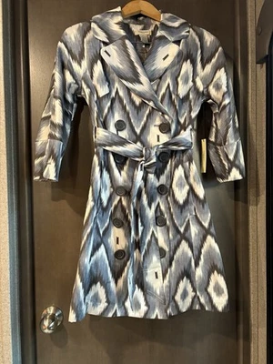 NWT Vertigo Paris Ikat Print Trench Coat Dress Size XS - Image 1 of 4