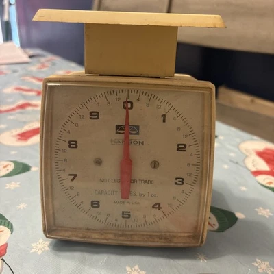 Винтажные белые кухонные весы Hanson с красной указкой универсальные весы ретро - Изображение 1 из 4