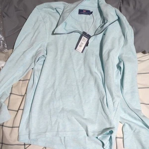 Vineyard Vines Sweatshirt Mens large Saltwater Quarter Zip beachcomber blue new - Picture 1 of 3
