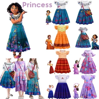 Encanto Isabella Girl Princess Costume Fancy Dress Up Kids Birthday Gift Outfit - Image 1 of 4