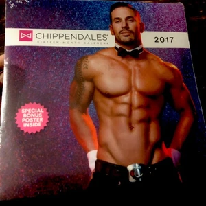 NUOVO 2017 CHIPPENDALES 12" x 12"16 mesi calendario da parete + poster 22"x18" sigillato - Foto 1 di 3