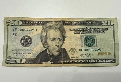 2013  $20 Dollar Bill Quad Zeros Very Low Fancy Serial Number  4 DIGIT 0000 - Image 1 of 4