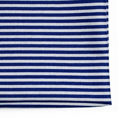 Smooth Sailing Jenni Calo Navy Blue Gray Stripe Cotton Quilting Fabric BTY - Image 1 of 3