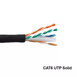 Kentek schwarz 1000' CMR UTP Cat6 solides Ethernet Bulk Kabel 23AWG 550MHz Netzwerk - Bild 1 von 1
