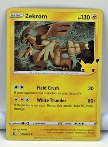 Pokemon 2021 Collector Trading Card Basic Zekrom 130 HP Ologramma 010/025 - Foto 1 di 1