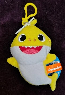 Nickelodeon Pinkfong Baby Shark Clip On Coin Change Purse 5" Yellow Plush Animal - Image 1 of 4