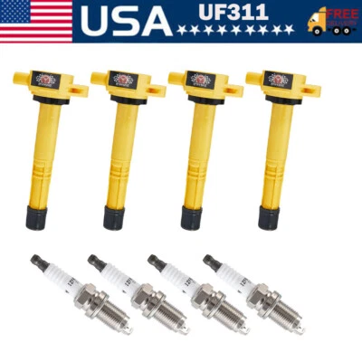 Set of 4 Ignition Coils and Spark Plugs for 2002-2011 Honda CR-V Element 2.4L L4 - Imagem 1 de 4