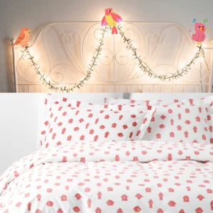 Garnet Hill 3 piece King Duvet Cover Set with 2 Pillow Shams Garden Birdhouse - Picture 1 of 4