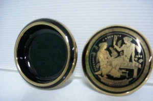 SCATOLA + COPERCHIO CM 14 GRECO ROMANO BLU ORO 24 K ANNI '90 - Picture 1 of 2