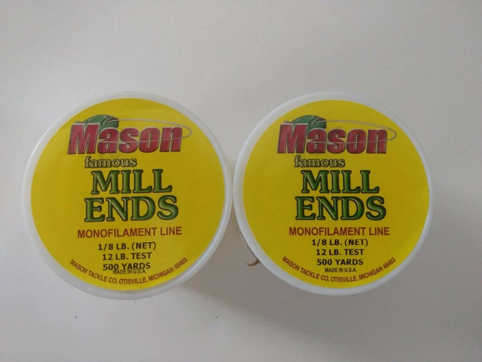 2 rollos de línea de pesca monofilamento de extremos de molino de albañil prueba de 12 libras 500 yardas cada uno Foto 1 de 1