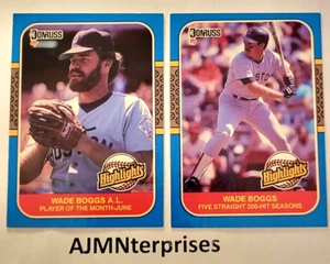Wade Boggs 1987 Donruss Highlights #14 & #44 BOTH Red Sox - Picture 1 of 2