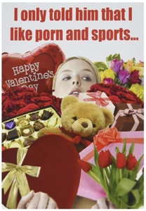 2181 'p--n and Sports' - Funny Valentine's Day - NobleWorks Funny Greeting Cards - Picture 1 of 2