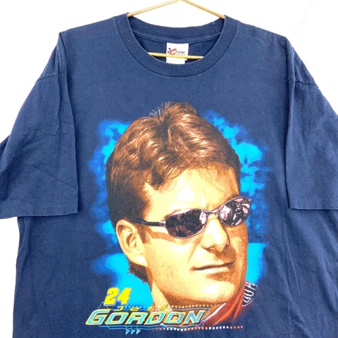 Vintage Jeff Gordon #24 Chase Authentics T-Shirt XL 2003 Blue Nascar Double Side Cover