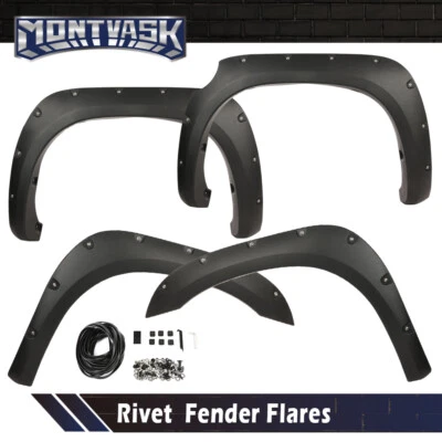Fit For 2007-2013 Toyota Tundra Textured Pocket Rivet Style Fender Flares 4pcs Foto 1 de 4
